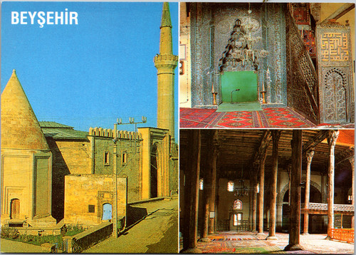 Multi view postcard of the E?refo?lu Mosque in Bey?ehir Turkey