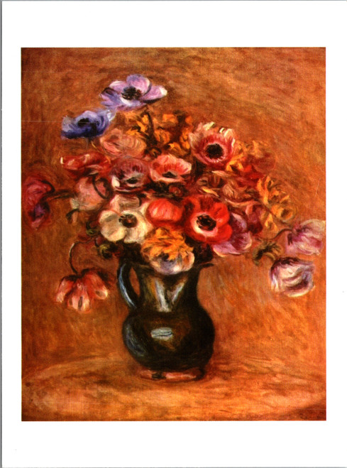 Pierre-Auguste Renoir Anemones 1898 floral still life art reproduction postcard