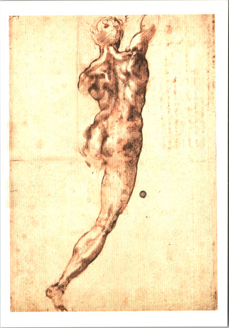Michelangelo art reproduction postcard featuring study for the Battle of Cascina