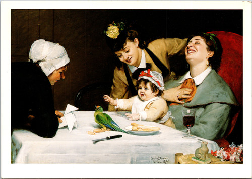 Carolus-Duran Merrymakers 1870 painting reproduction postcard