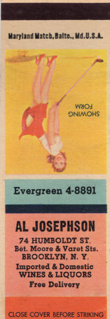 Vintage pin-up matchcover showing form