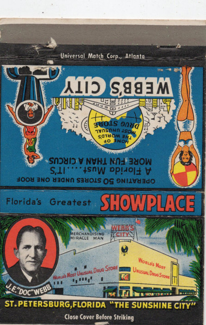 Vintage Webbs City matchbook St Petersburg Florida Floridas Greatest Showplace