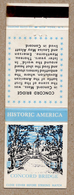 Historic America Concord Bridge Matchbook Cover