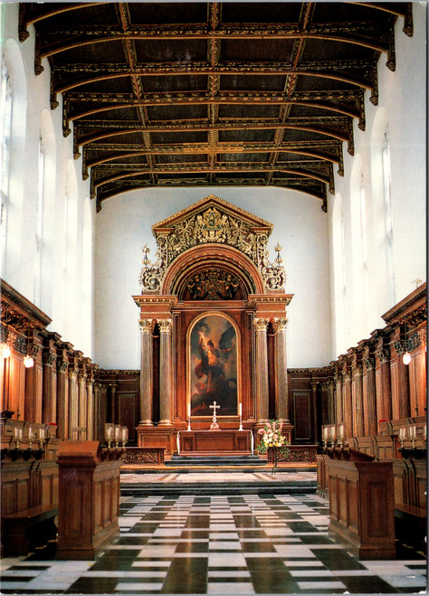 The Chapel Trinity College Cambridge interior postcard