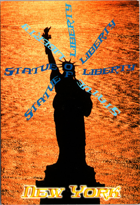 Vintage chrome postcard of Statue of Liberty New York Harbor by City Merchandise