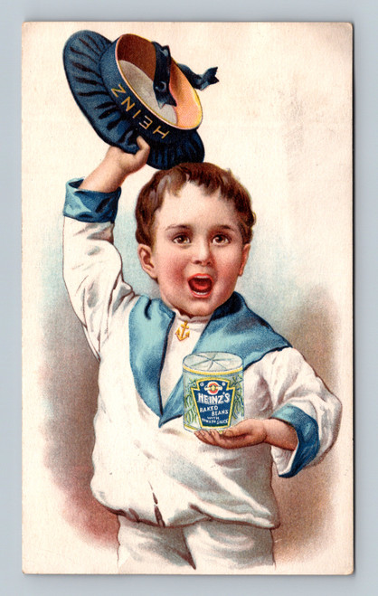 Heinz Baked Beans antique advertising trade card sailor boy illustration