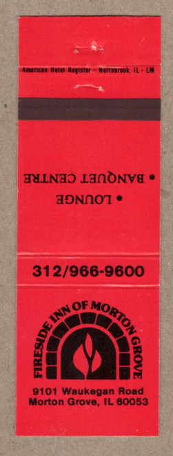 Fireside Inn of Morton Grove Illinois red matchbook 9101 Waukegan Road banquet lounge