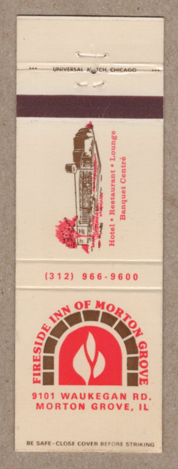 Fireside Inn of Morton Grove Illinois matchbook 9101 Waukegan Road hotel restaurant lounge