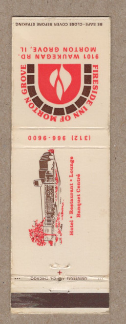 Fireside Inn of Morton Grove Illinois matchbook 9101 Waukegan Road hotel restaurant lounge
