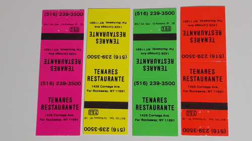 Tenares Restaurante Far Rockaway NY vintage matchbook cover color series set front
