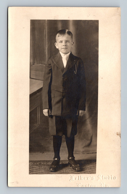 rppc boy portrait heller studio boston massachusetts child photo postcard