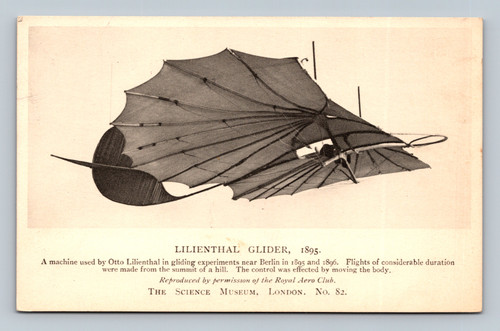 otto lilienthal glider 1895 aviation pioneer postcard