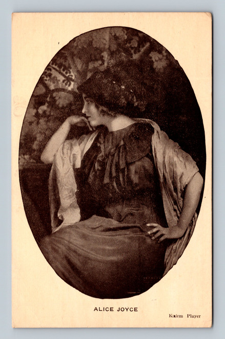 Alice Joyce silent film actress Kalem player 1913 vintage postcard