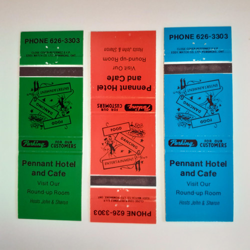 Pennant Hotel and Cafe Ontario Canada set of 3