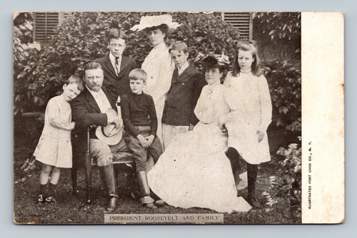 president theodore roosevelt family antique postcard 1907 portrait