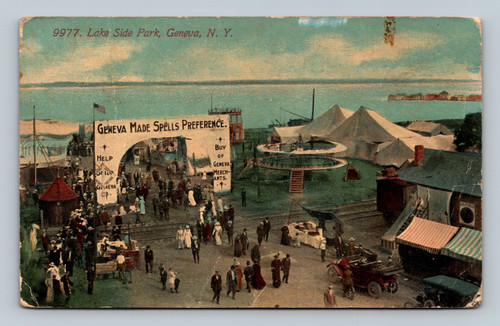 lake side park crowd scene