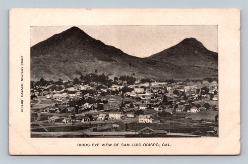 black and white aerial view of San Luis Obispo