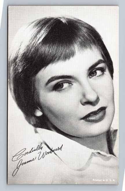 Joanne Woodward vintage arcade card black and white actress portrait facsimile signature