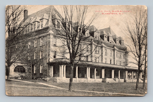 Blair Academy Insley Hall Blairstown New Jersey 1913 postcard