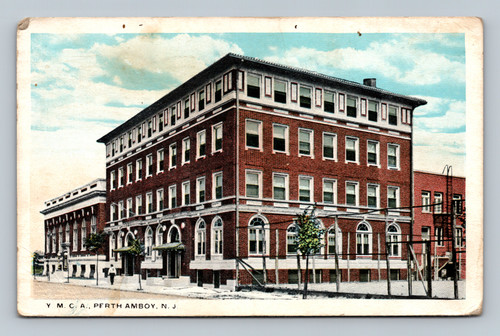 Atlantic City boardwalk Alamac Hotel crowd scene 1927 postcard