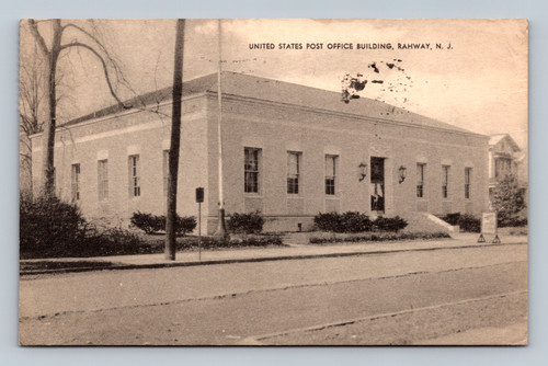 United States Post Office Rahway New Jersey vintage postcard