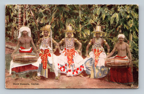 ceylon devil dancers in costume