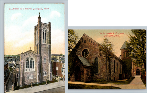 St Marks Church Frankford Philadelphia Pennsylvania Postcard Lot of 2