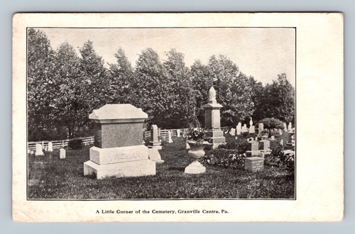 A Little Corner of the Cemetery, Granville Centre, Pa. Postcard 1909