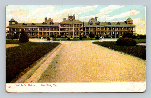 Hampton Virginia Soldiers Home veterans facility antique postcard 1909