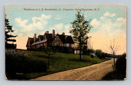 Residence of J. D. Rockefeller Jr. in Pocantico Hills, Tarrytown, NY postcard