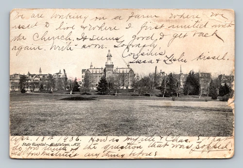 State Hospital Middletown NY antique postcard by Brudfel Co.
