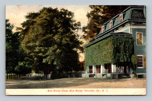 Antique postcard of Blue Stores Hotel Columbia NY 1909