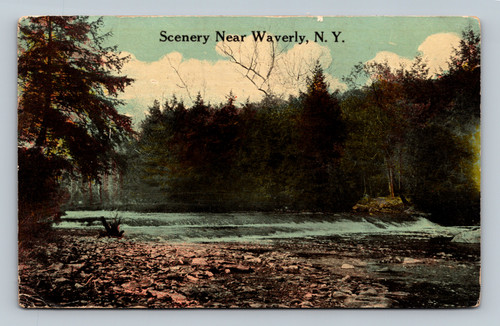 Scenery Near Waverly, N. Y. antique postcard postmarked June 19 1909