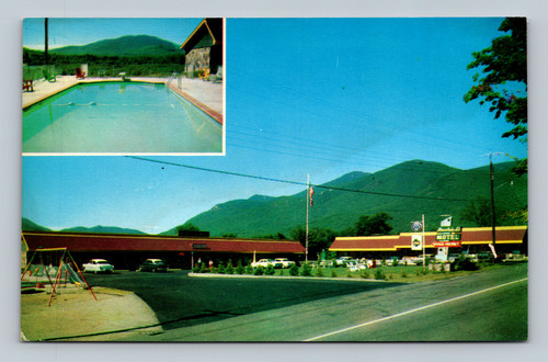 Mountain Air Motel near entrance to White Face Mountain and North Pole Wilmington NY postcard