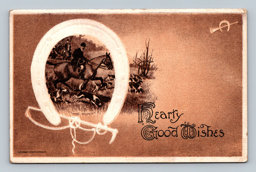 The Hunt antique postcard postmarked March 16 1910 in Pennsylvania by S. M. Salke