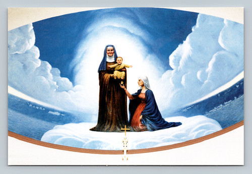 Mural of Ste. Anne de Michilimackinac Church depicting Christ's grandmother and Mary