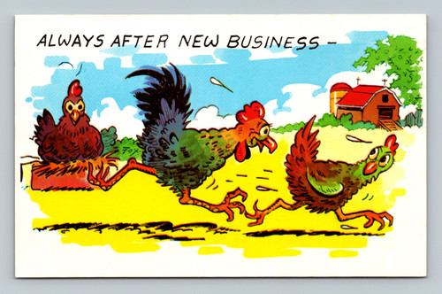 ALWAYS AFTER NEW BUSINESS vintage postcard by Tichnor Bros., Boston