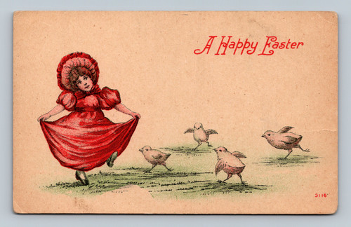 A Happy Easter vintage postcard with festive text