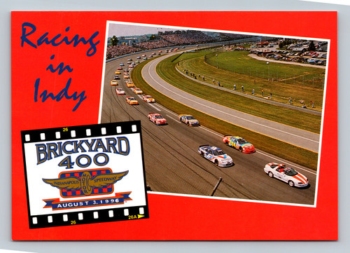 PACE LAP - TURN 2 - BRICKYARD 400 with forty Winston Cup Series cars behind the pace car at Indianapolis Speedway