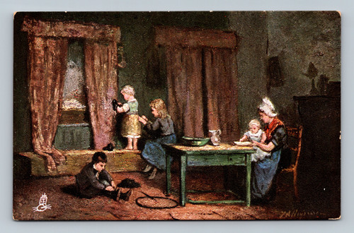 Early Morning Flemish Cottage Homes postcard by Raphael Tuck & Sons