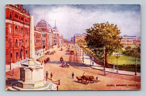 Holwell Monument in Calcutta antique postcard by Raphael Tuck & Sons