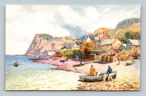 Teignmouth Shaldon and the Ness with wooded height and sandstone cliffs postcard