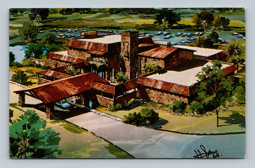 Terrace Sea Food and Steak House building postcard Lombard Illinois Curteich