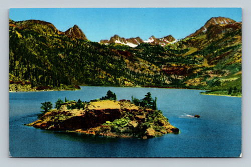 Lake Sabrina on the North Fork, Bishop Creek, High Sierra scenic postcard