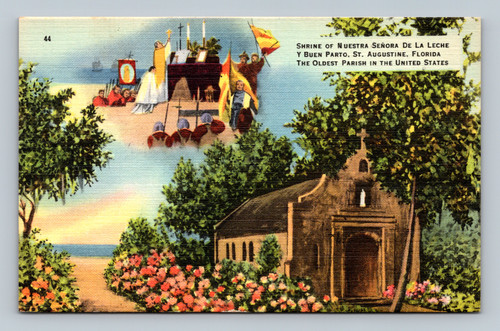 Shrine of Nuestra Señora de la Leche y Buen Parto, St. Augustine Florida vintage postcard