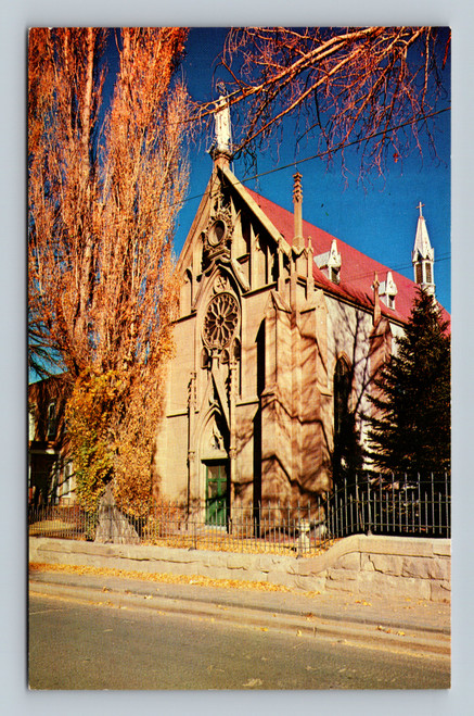 Loretto Chapel spiral staircase inside Santa Fe New Mexico postcard by Petley Studios