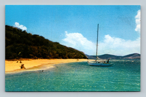 Buck Island Reef National Monument with beach and reefs near Christiansted Virgin Islands postcard