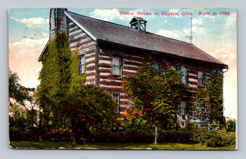 Oldest House in Dayton Ohio 1796 vintage postcard