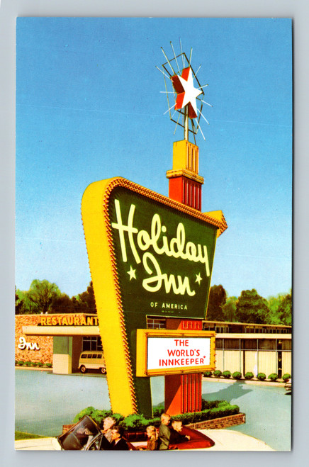 Holiday Inn restaurant and innkeeper branding postcard Fayetteville Arkansas