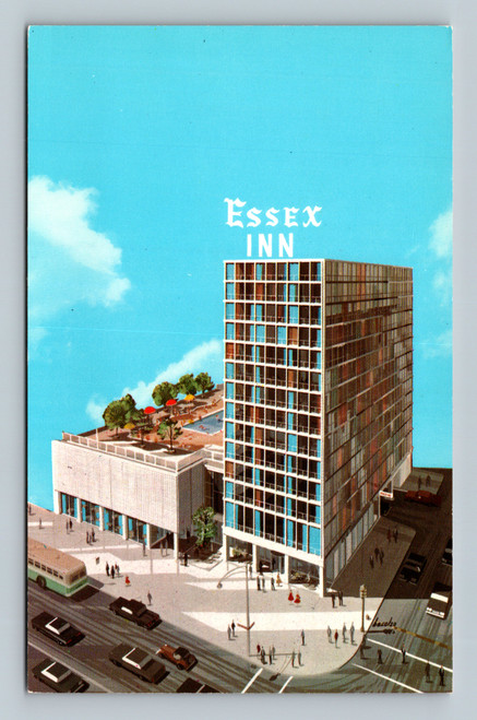 Essex Inn luxury motel on Michigan Avenue at 8th Street Chicago vintage postcard
